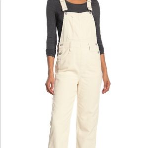 White corduroy Madewell overalls NWT
